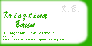 krisztina baun business card